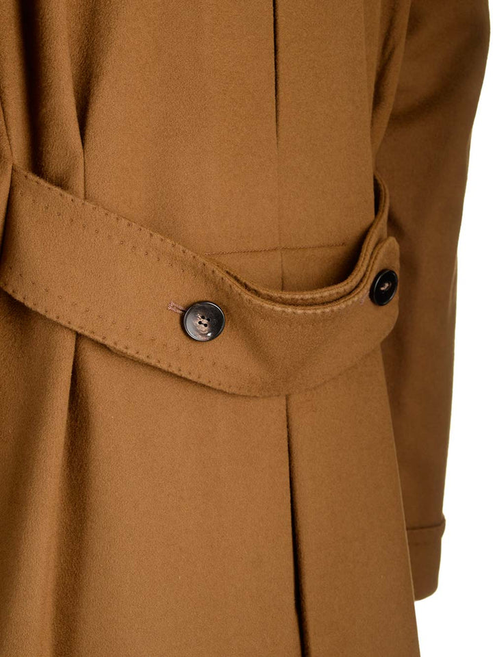 Guarinucci Ulster Tobacco Coat In Virgin Wool And Cashmere Coats - Brown | bfe9063ae4b3e1db398d68616551290e5576f172