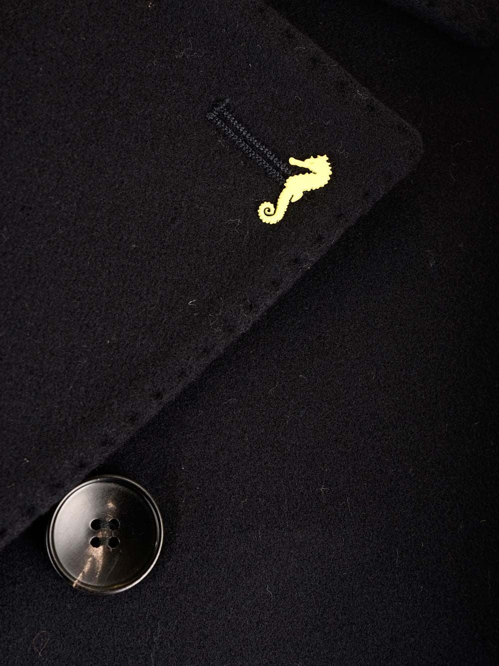 Guarinucci Short Double-Breasted Coat Jackets - Blue | a55152edd0f7389fd1d98146139bf932a3e66ead