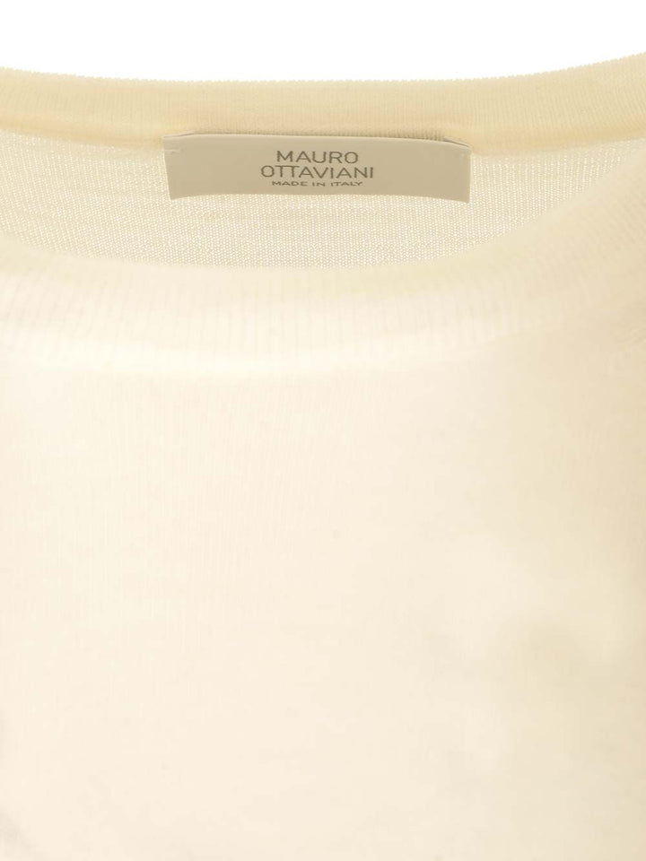Mauro Ottaviani Crew Neck Sweater Knitwear - White | fb08bba2d10294e4c8663c32a32ff8dc076ce5a1