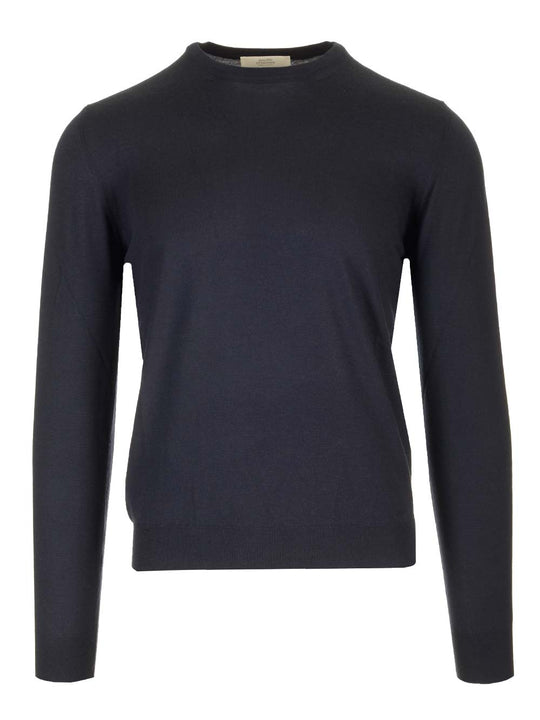 Crew Neck Sweater Knitwear Blue