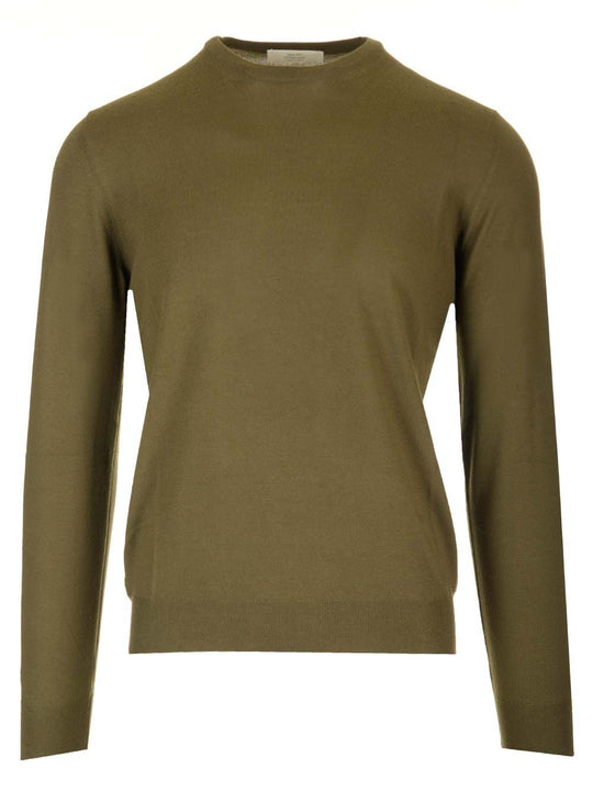 Crew Neck Sweater Knitwear Green
