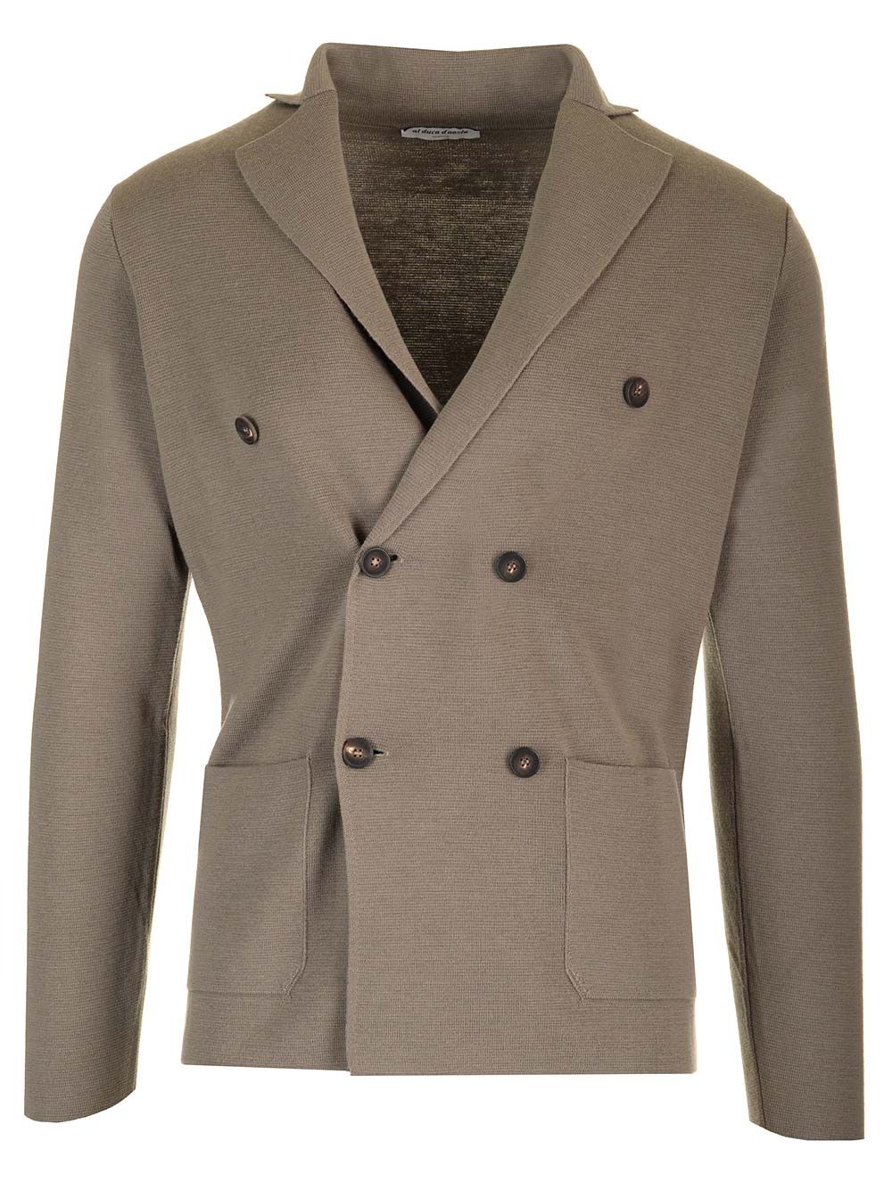 Al Duca D'Aosta Blue Double-Breasted Jacket Knitwear - Brown | 0a8e11a8f35e6195554f633e231eefc03f8d9b0a
