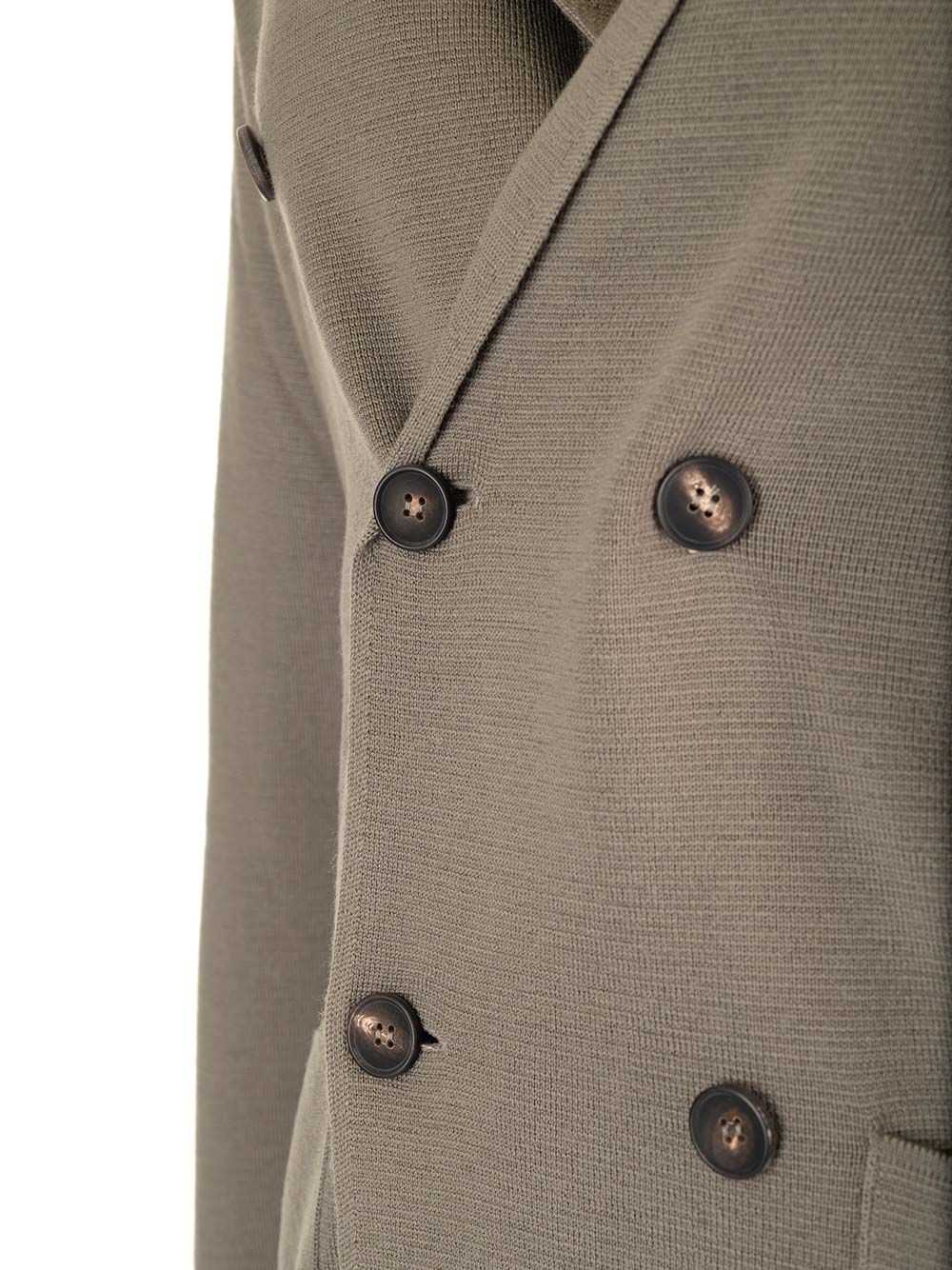 Al Duca D'Aosta Blue Double-Breasted Jacket Knitwear - Brown | ab7a0849cde771827bf74980885a9974b43ba143