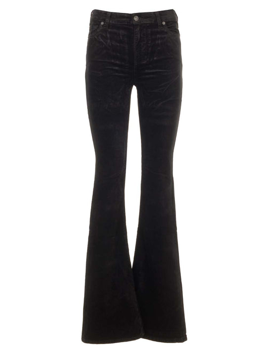 Velvet Flared Jeans Black