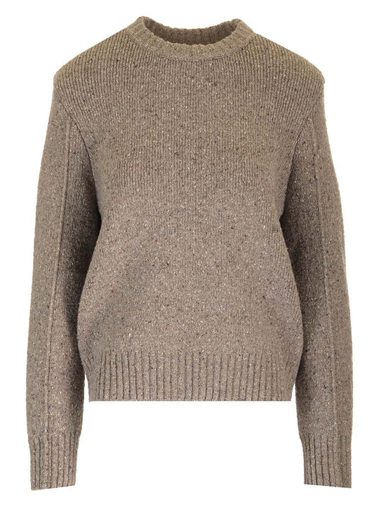 Medium Weight Wool Tailored Sweater Knitwear Beige