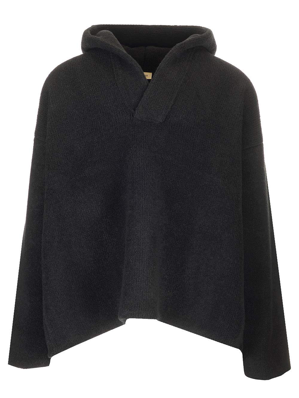 Fear Of God Merino Polo Hoodie Knitwear - Black | caefbc0c5bf096458166090684fd5348aa6cf389
