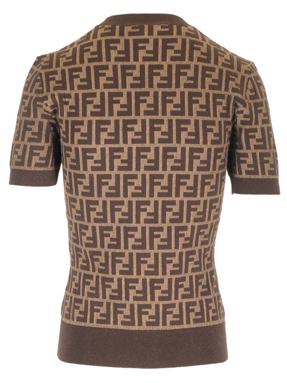 Fendi Ff Cotton Knit Top Knitwear - Brown | b8734269fb4cd4e1d969bd032ce5207159452cb2