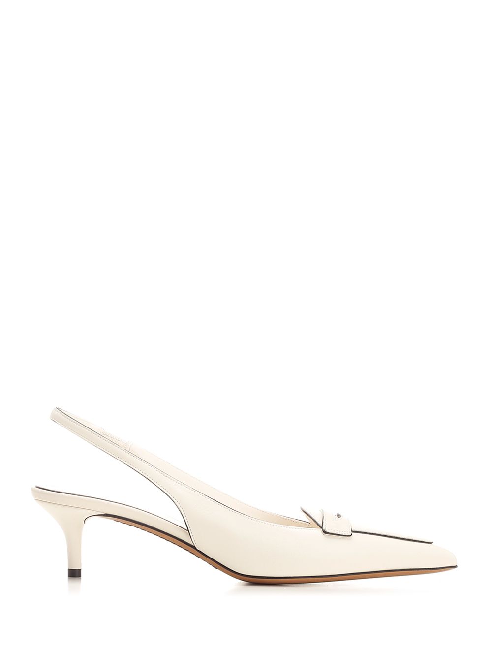 Valentino Garavani Loafer Sling Back Pumps - White | 1ed480d503c0c2b89e04daf8e1607ded12ed163d