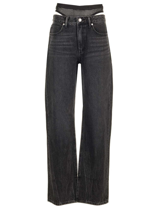 Straight Leg Jeans Grey