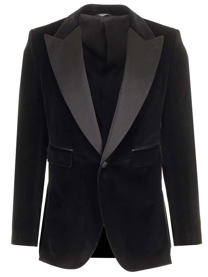 Dolce & Gabbana Velvet Tuxedo Jacket Jackets - Black | 49b2f4be9f14ea5bf2bda59e8cc61c79ca9086ba
