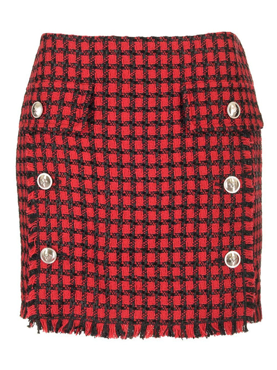 Tweed Mini Skirt Skirts Red