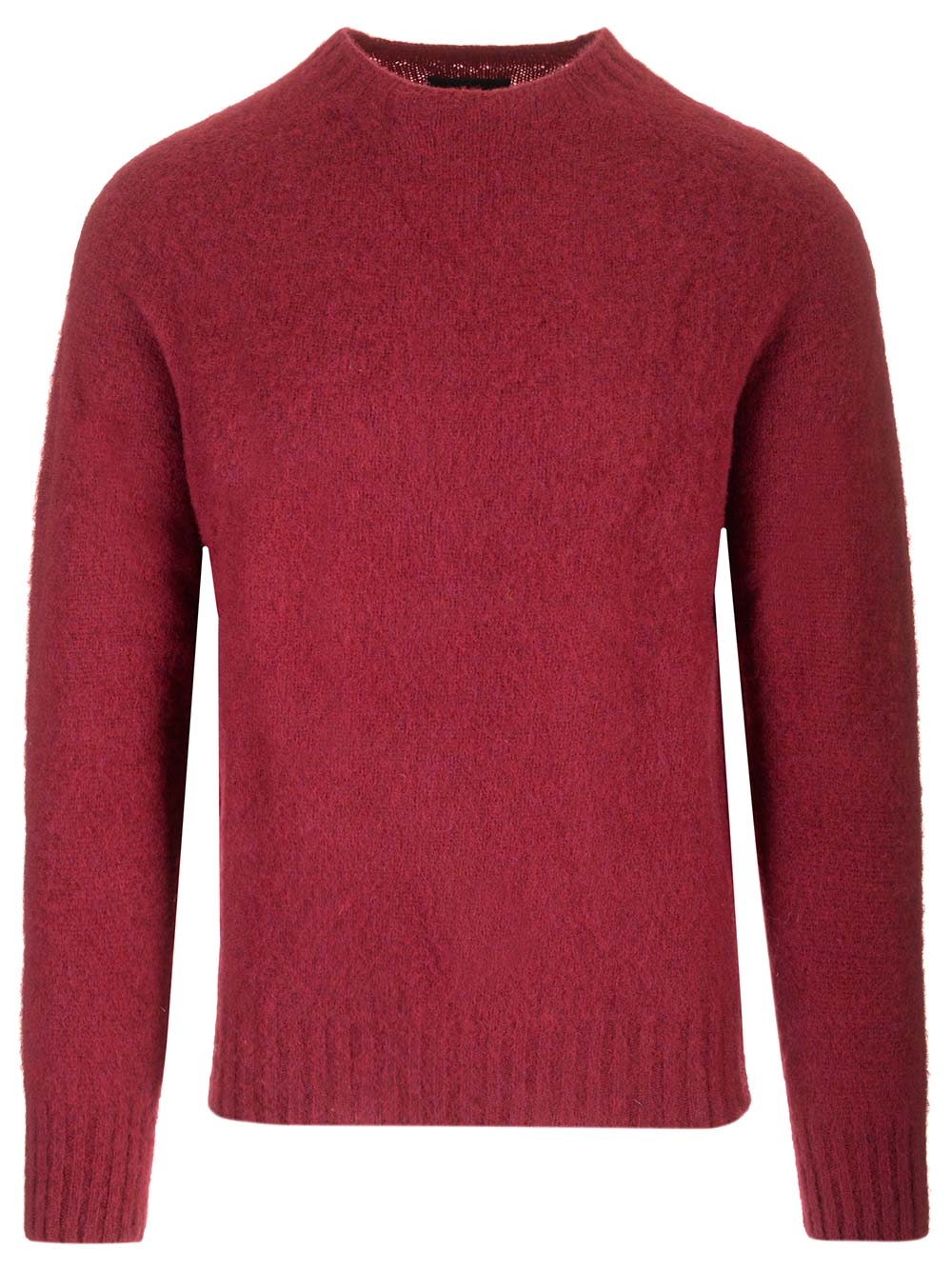 Howlin' Shetland Wool Crew Neck Knitwear - Bordeaux | e7cfef71b98a482c608de15b4c5389f4e5f8ee12