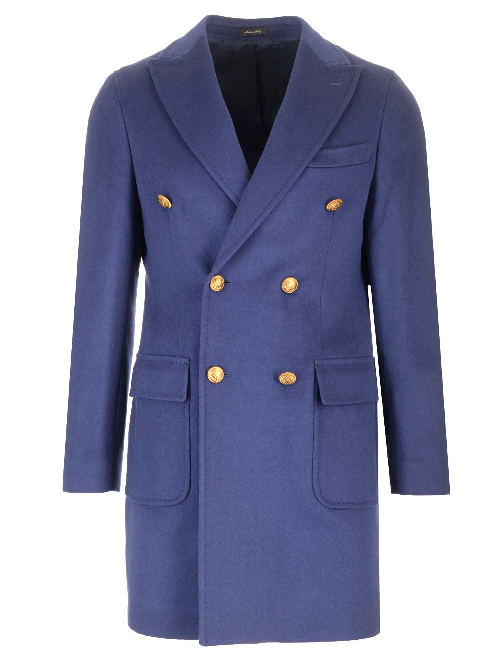 Al Duca D'Aosta Double Breasted Cashmere Coat Coats - Blue | 4f952d79823730119c8a7621cd24d329c9d44ea7
