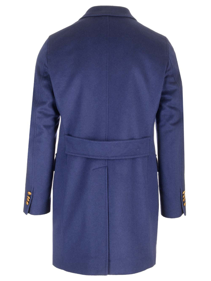 Al Duca D'Aosta Double Breasted Cashmere Coat Coats - Blue | 95eb9659048733abc7e04a9cfb743defd864d135