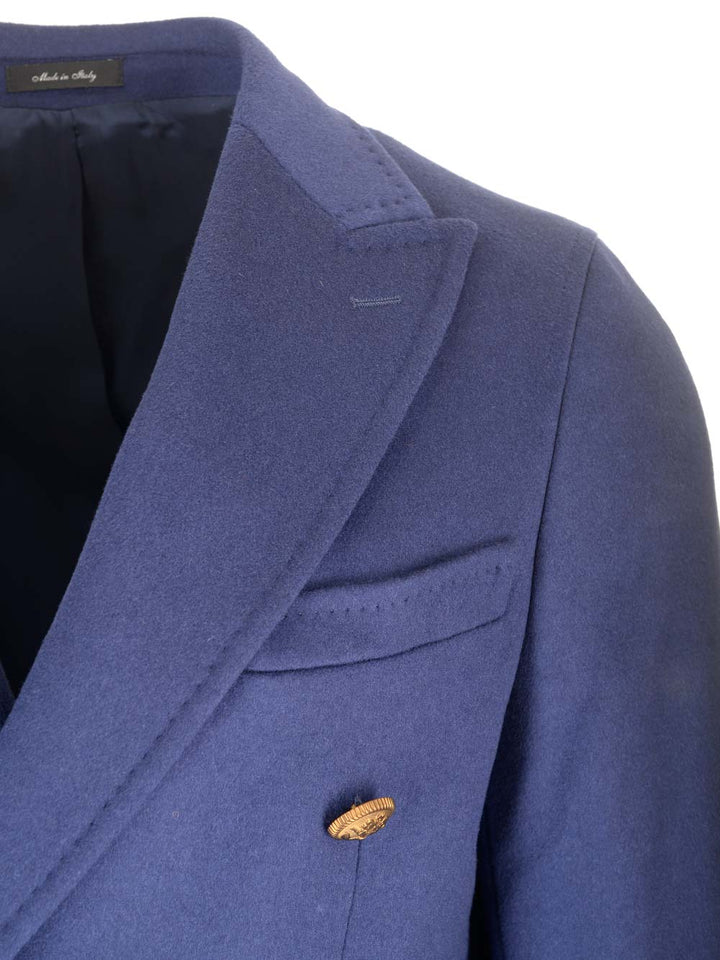 Al Duca D'Aosta Double Breasted Cashmere Coat Coats - Blue | 0d1a9e83e2f0208f807c48873af4b954d5bd9057