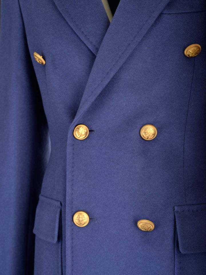 Al Duca D'Aosta Double Breasted Cashmere Coat Coats - Blue | 3745245c1ce2b87ed090512a8a4ea3a1ba46fe26