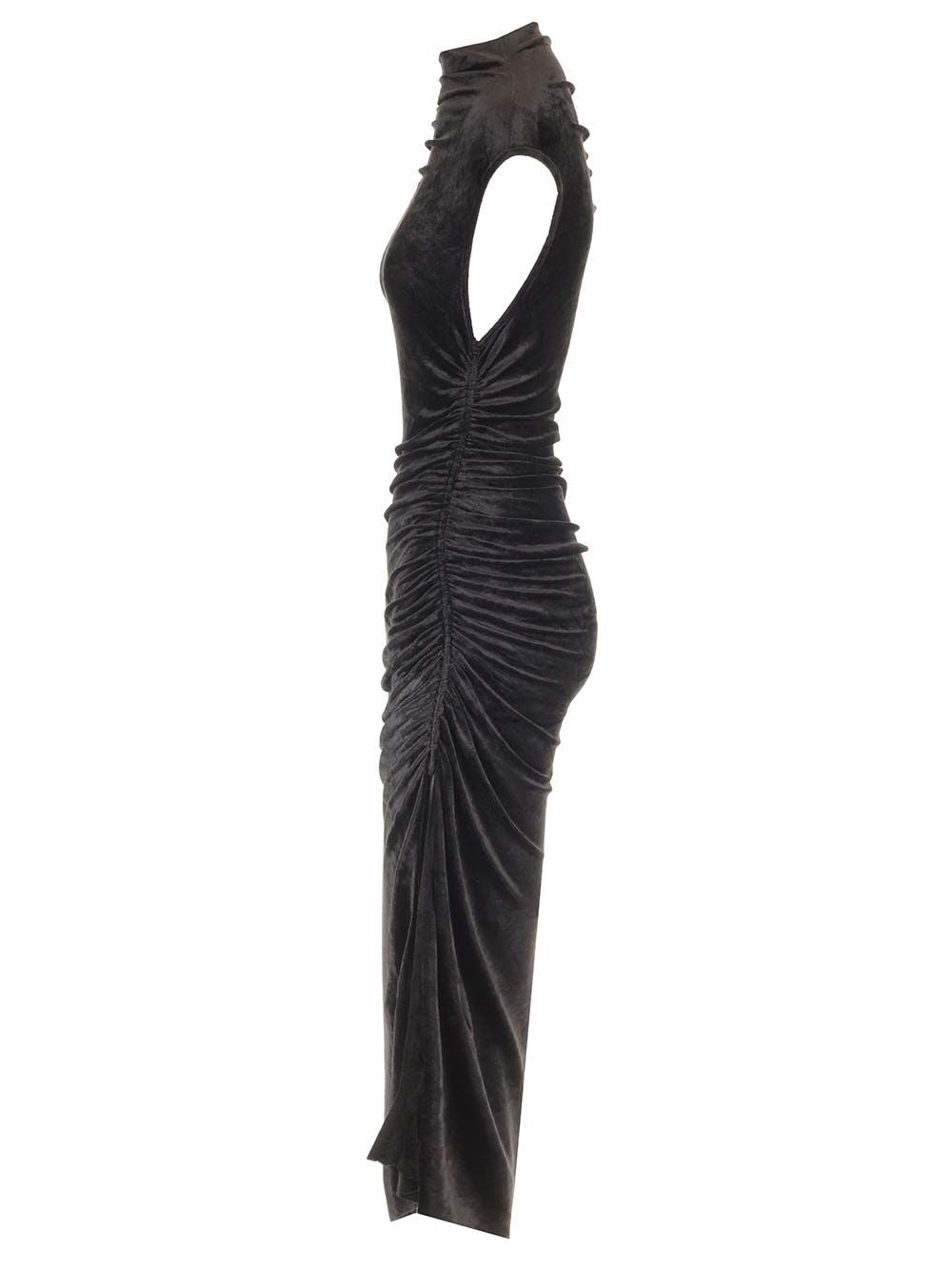 Rick Owens Lilies Velvet Dress Dresses - Black | b33a9185c0abfba4cb2cc74acc3f11c7f4c4beb3