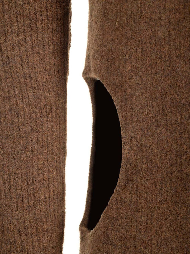 Rick Owens High Neck Sweater In Alpaca Knitwear - Brown | 37b45f28a132c96e3978b8645ac74126f7054a65