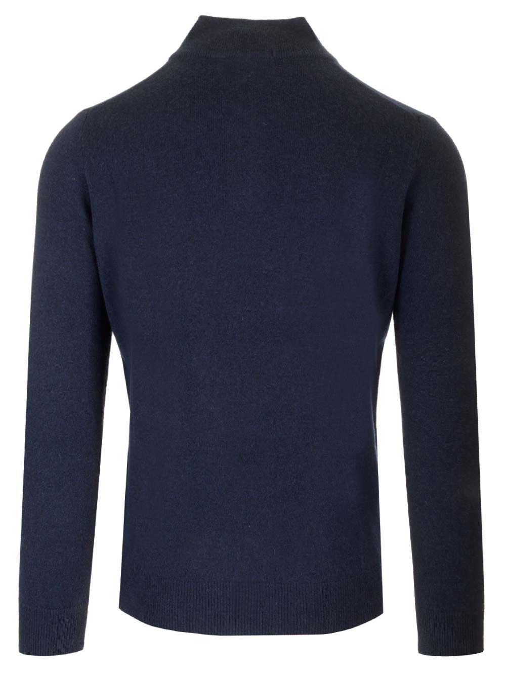 Al Duca D'Aosta Maglia Serafino In Cashmere Knitwear - Blue | 4f406bef474a78357b7df2744708fa3456611ddc