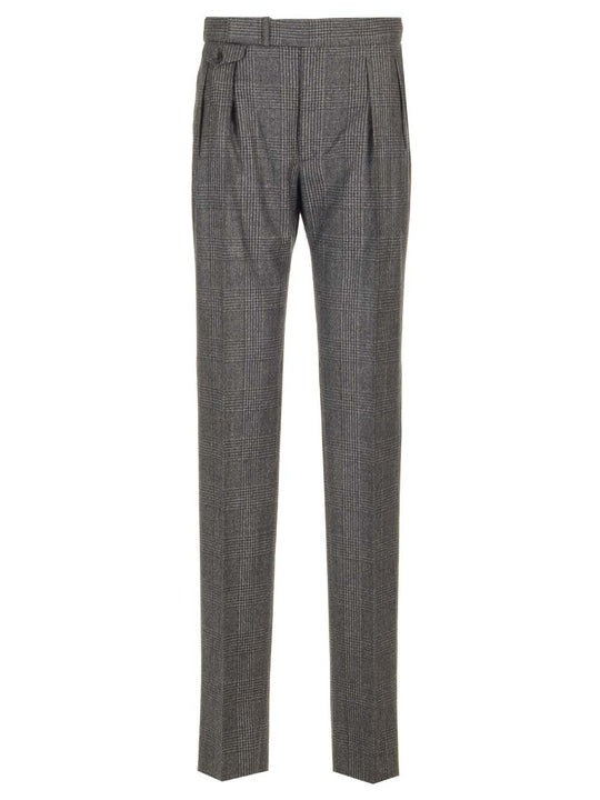 Prince Of Wales Trousers Grey
