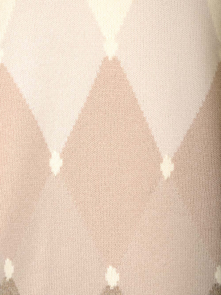 Ballantyne Double Yarn Cashmere Diamond Sweater Knitwear - White | ed59e3a4edff8eed46280a1dcd634fae6dad7d49