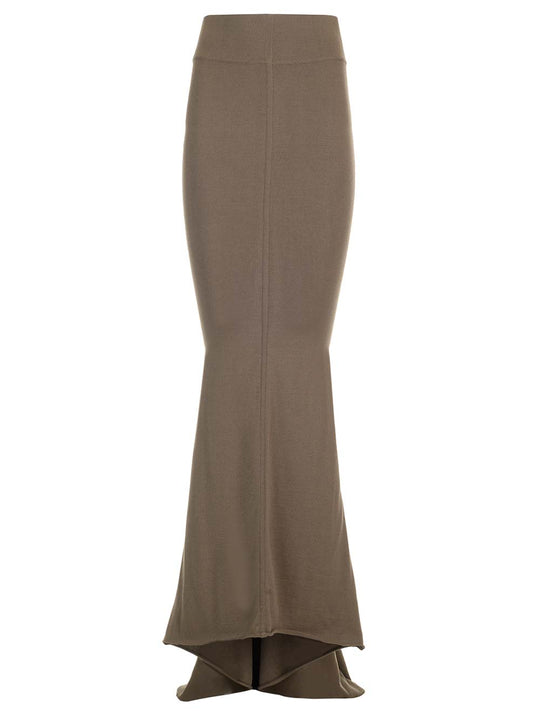 Taupe Knit Midi Skirt Dresses Brown