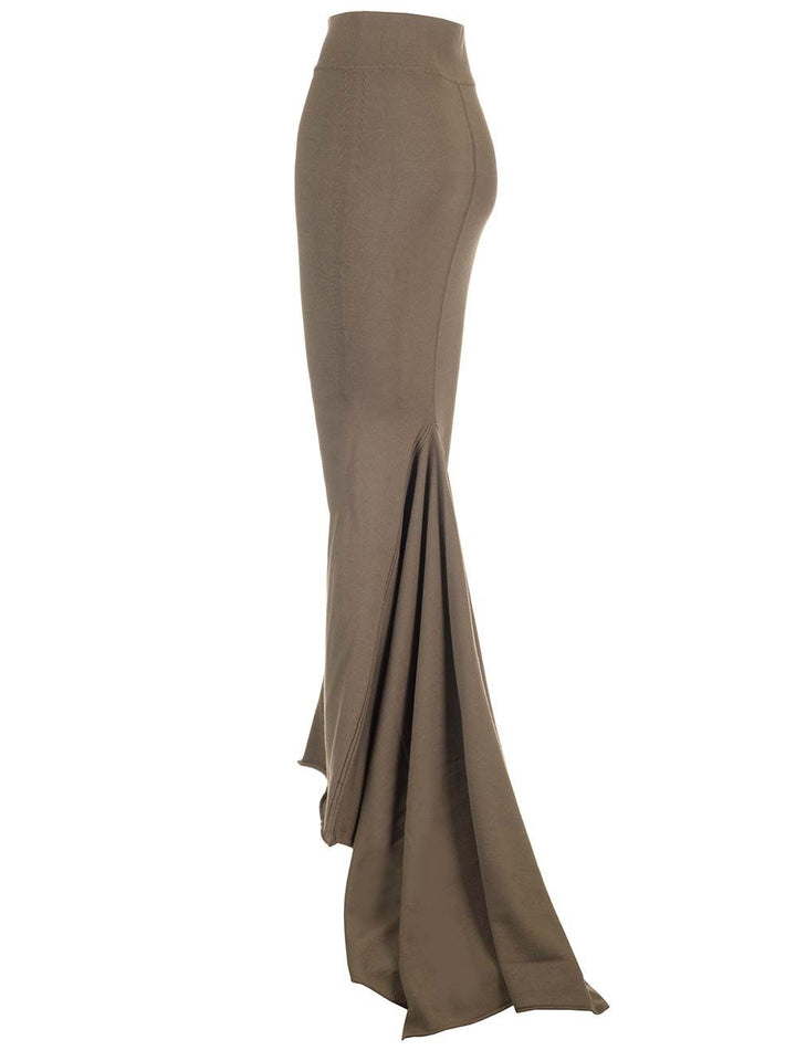 Rick Owens Taupe Knit Midi Skirt Skirts - Brown | 775565d08355722fdd90670b050501dfbf222cbc