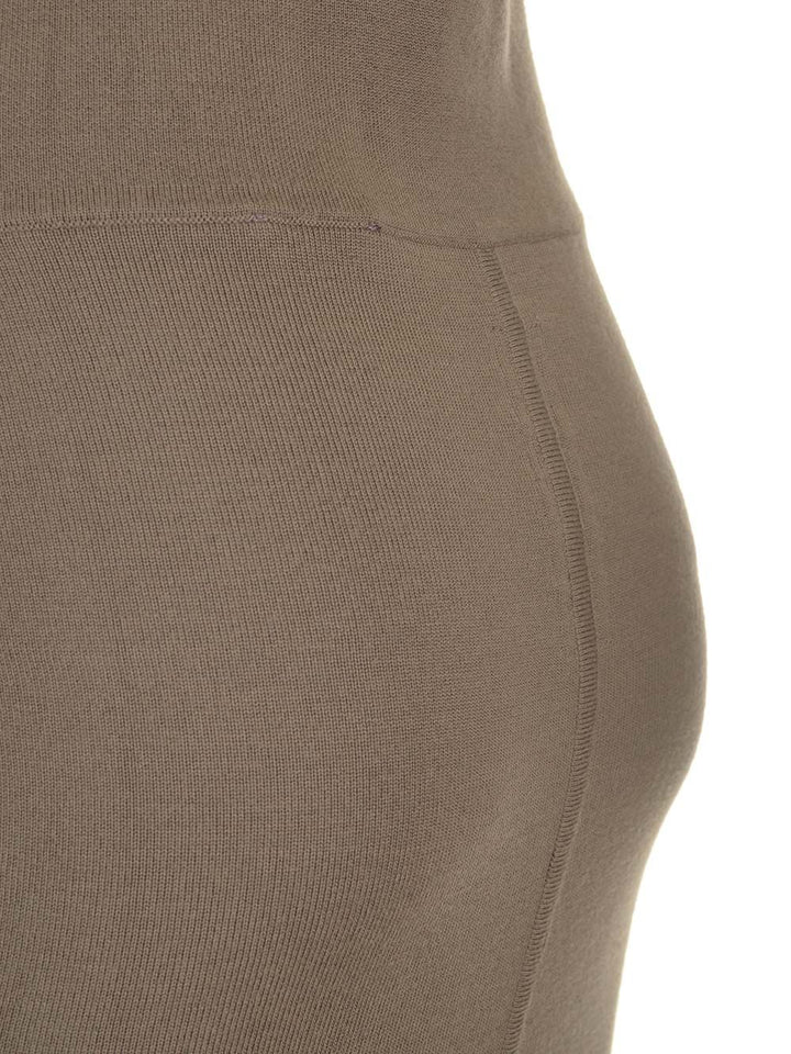 Rick Owens Taupe Knit Midi Skirt Skirts - Brown | 48cb75734dfac46fadbf1908b172d55df97848f5
