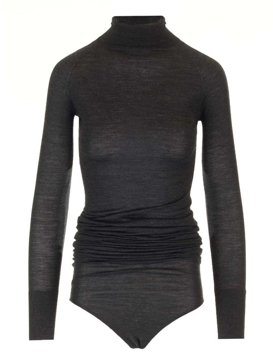 Wool Body Suit Dresses Black
