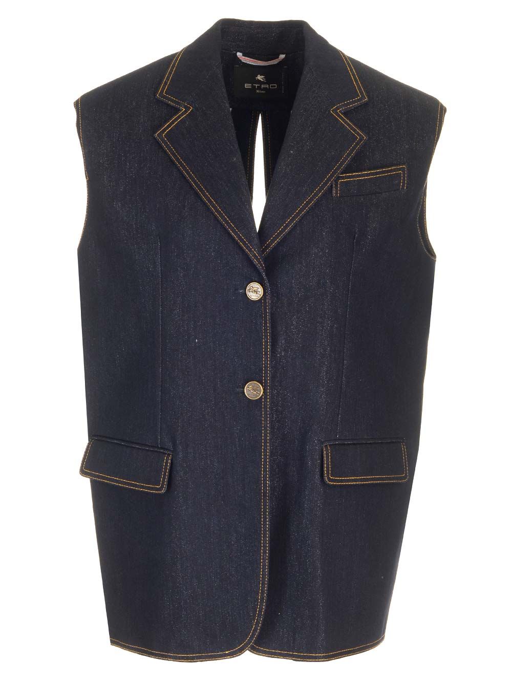 Etro Denim Waistcoat Jackets - Blue | b8254d2035a097f820785543d01644aef946ee8d