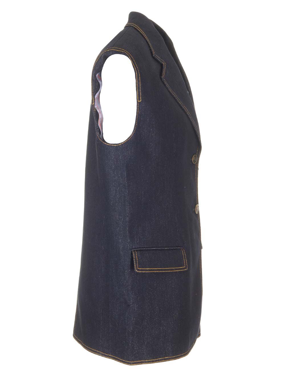 Etro Denim Waistcoat Jackets - Blue | f8a7a86f84a95f1cef9f0e64bf1b96aef7ded1ba
