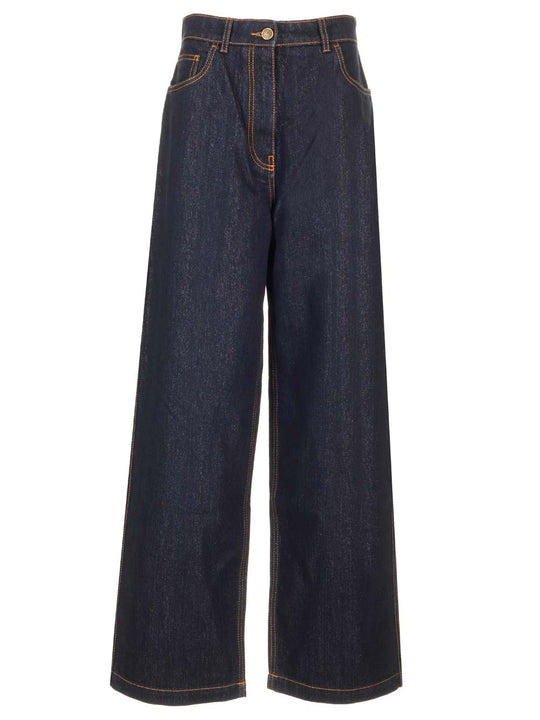 Workwear-Style Jeans Blue