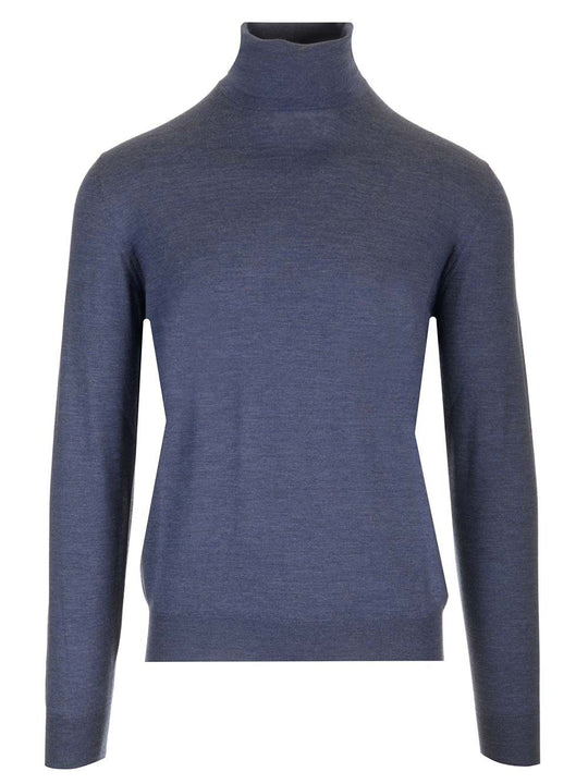 Wool Turtleneck Knitwear Blue