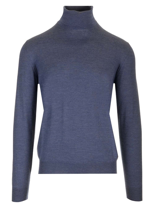 Wool Turtleneck Knitwear Blue