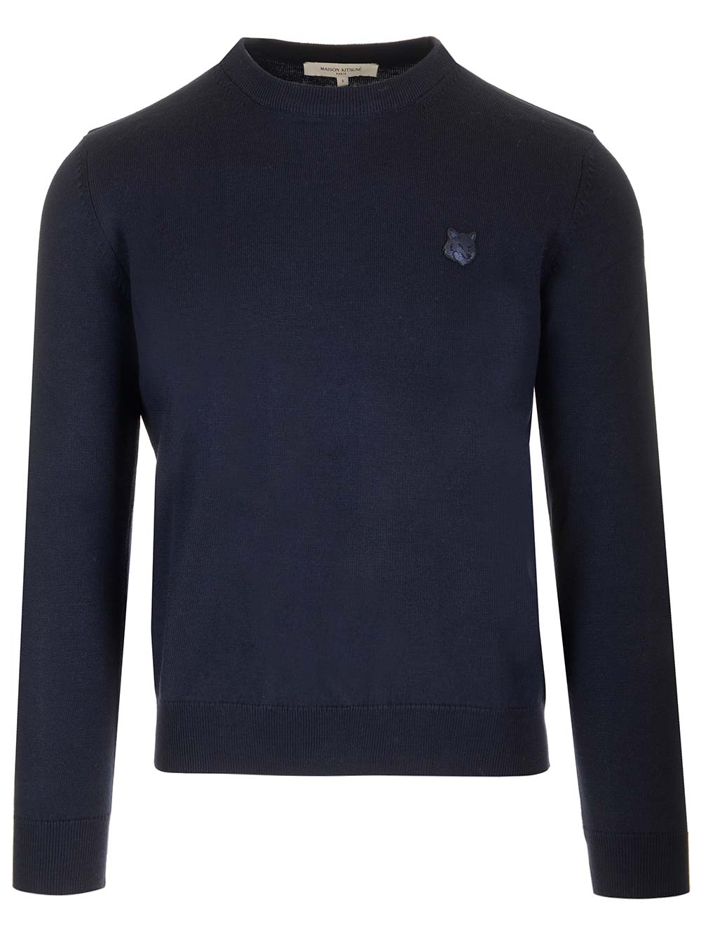 Maison KitsunÉ Bold Fox Head Patch Regular Jumper Knitwear - Blue | db417c614575201466ba7acbbca0c8f51f1d9f08