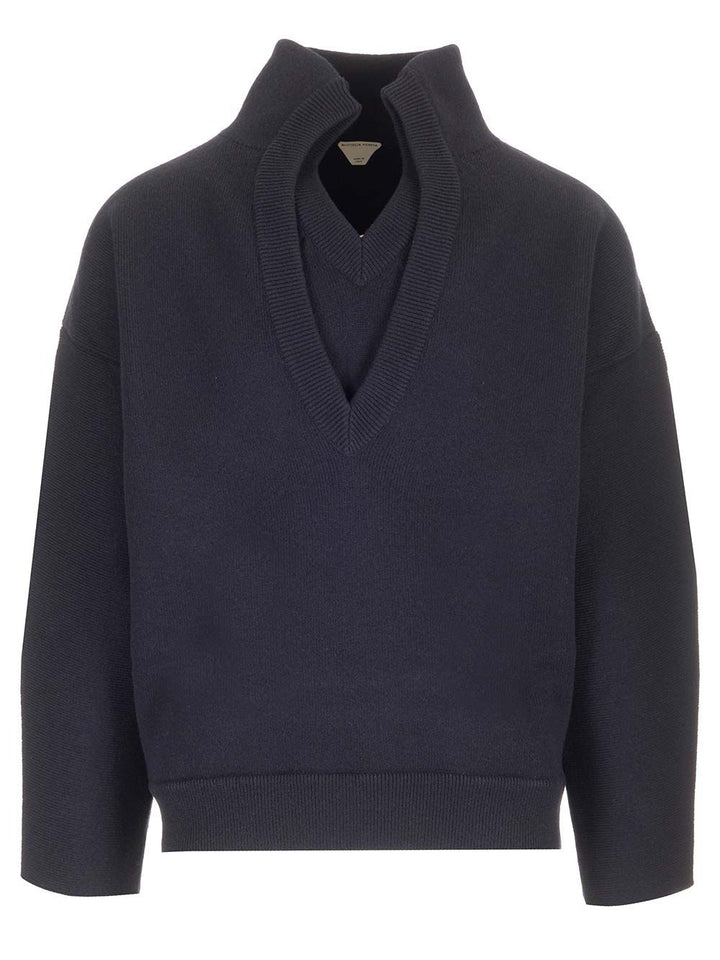 Bottega Veneta Compact Wool Sweater Knitwear - Blue | b699d9f83d1301694fb31ac7339e5198d268d8be