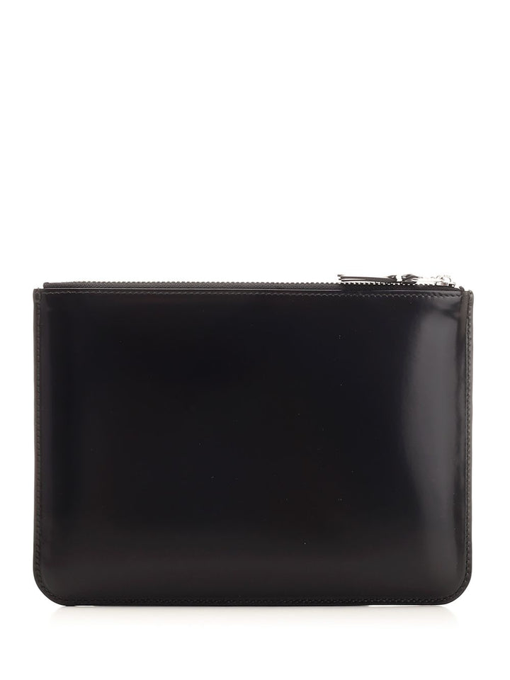 Comme Des Garcons Wallet Shiny Leather Pouch With Silver Interior Small leather goods - Black | b3d60e0a6d9462c0c7d82e0feecf45a0363e9fe1