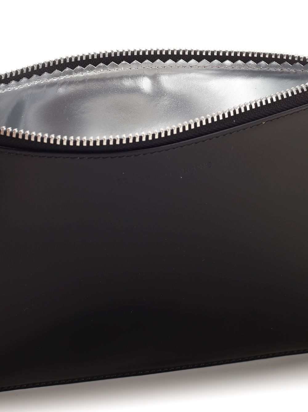 Comme Des Garcons Wallet Shiny Leather Pouch With Silver Interior Small leather goods - Black | 6500698ade9a43745c86188ac58a24111abc201f