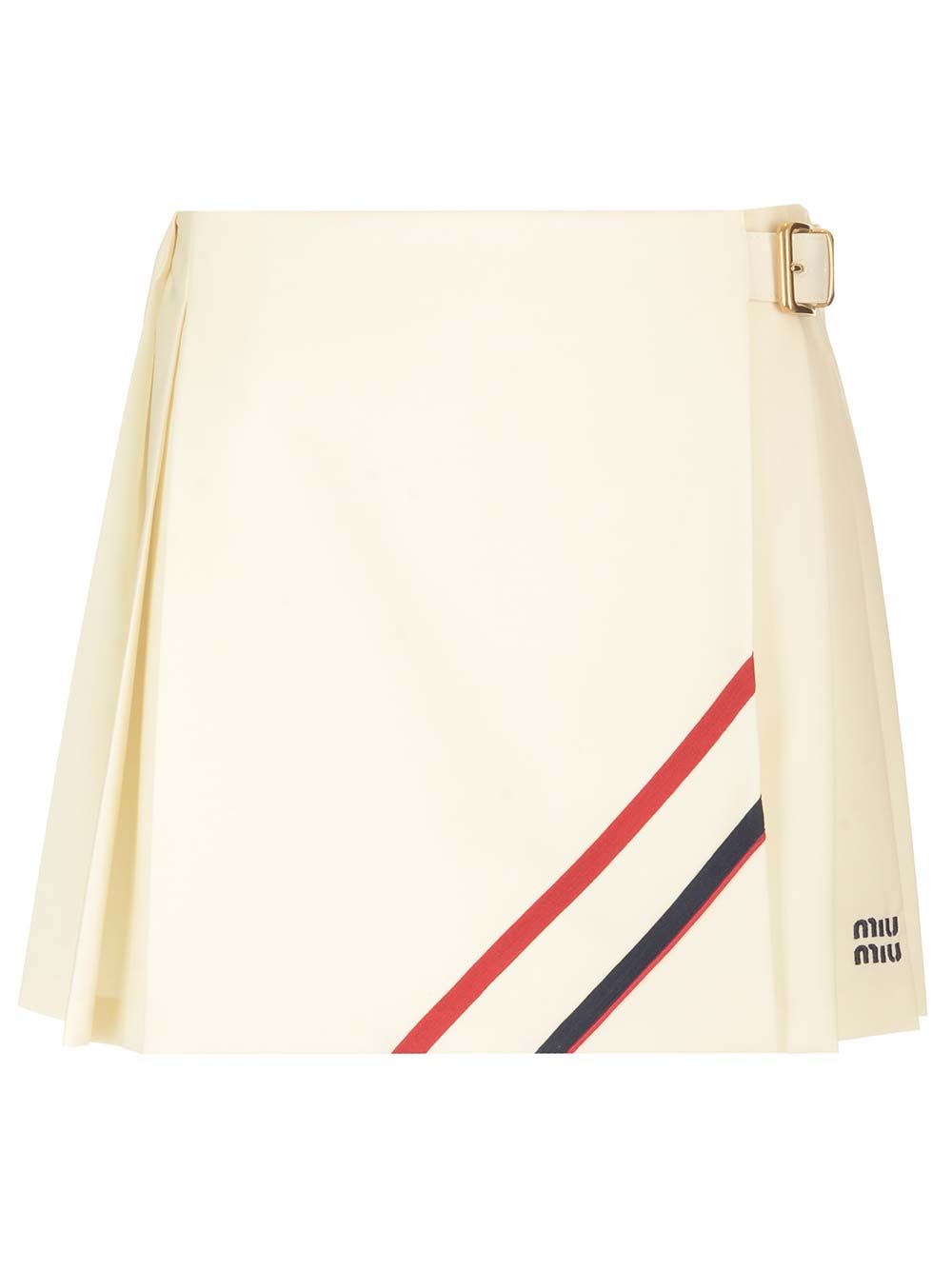Miu Miu Pleated Mohair Canvas Skirt Skirts - Beige | 8b58f3a0e324bfa20f4163a7129e18ad42c9ff96