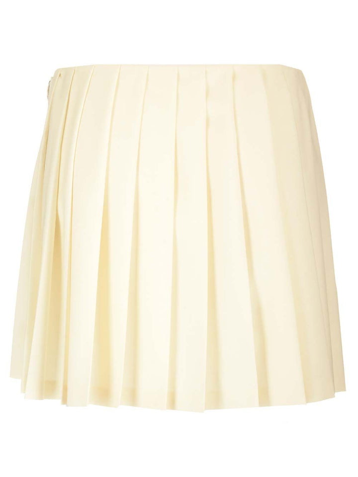 Miu Miu Pleated Mohair Canvas Skirt Skirts - Beige | c28f8412a0bedd1ce3decee1278a21bd9abbbb2f