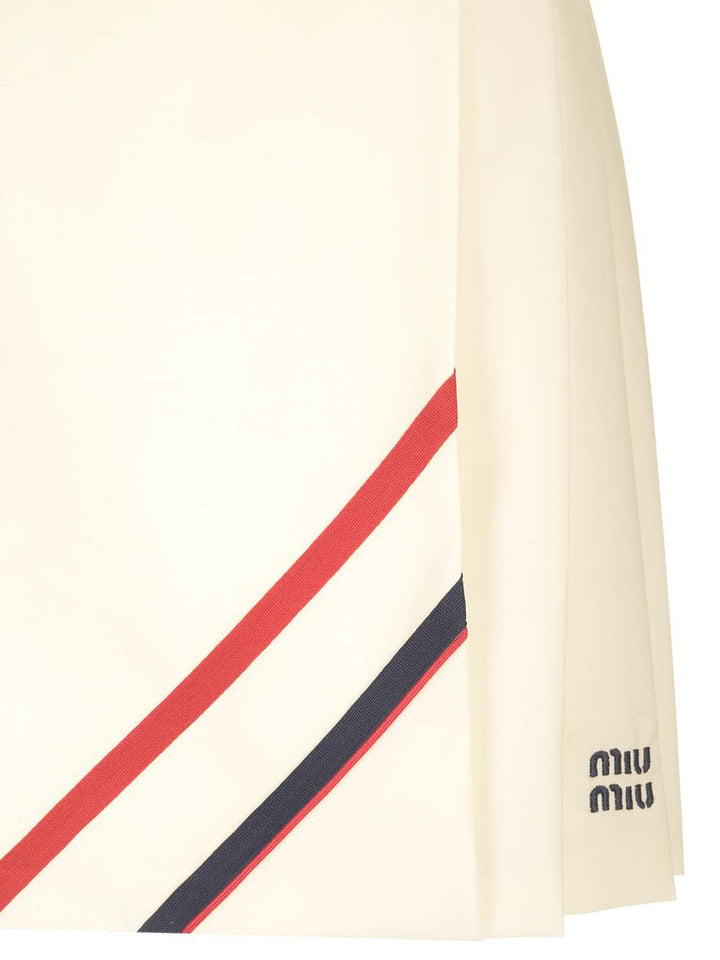 Miu Miu Pleated Mohair Canvas Skirt Skirts - Beige | be32e0731cc1f03d3013229e56b23f1fef1c3828