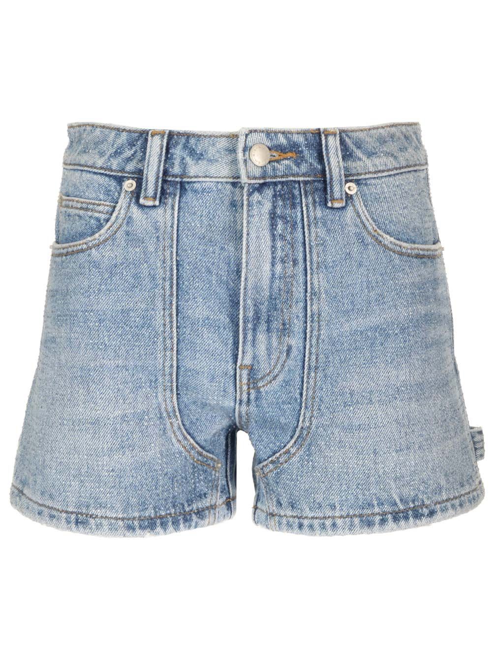 Alexander Wang Denim Carpenter Shorts Trousers - Blue | 426343ecb4136d75ee9287699c795fb13f540481