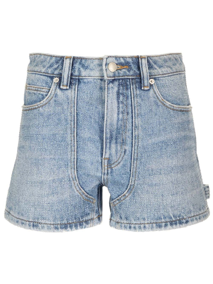 Alexander Wang Denim Carpenter Shorts Trousers - Blue | 426343ecb4136d75ee9287699c795fb13f540481
