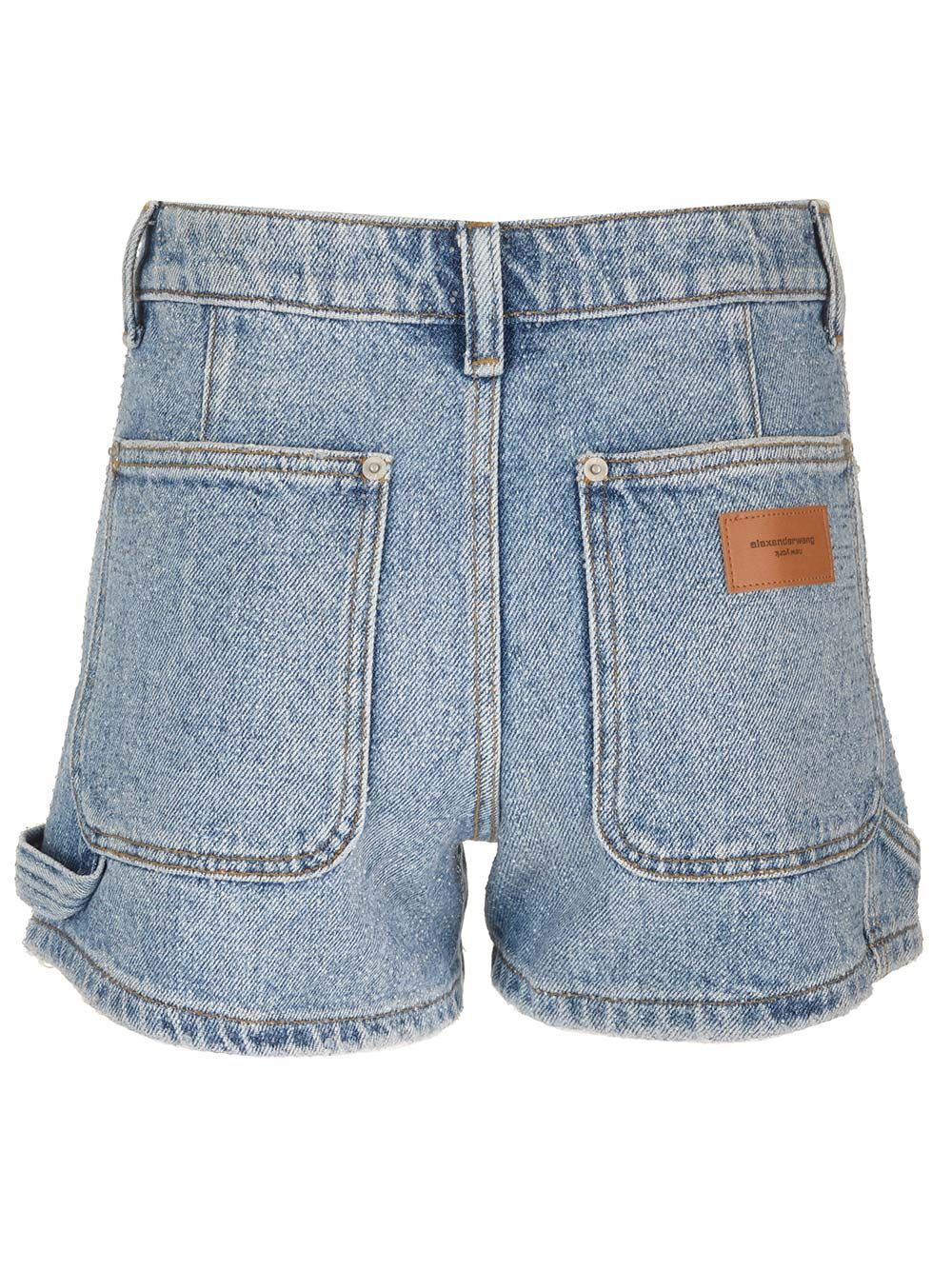 Alexander Wang Denim Carpenter Shorts Trousers - Blue | e892cd5f5aad77cafb179824179e913f1ebd0520