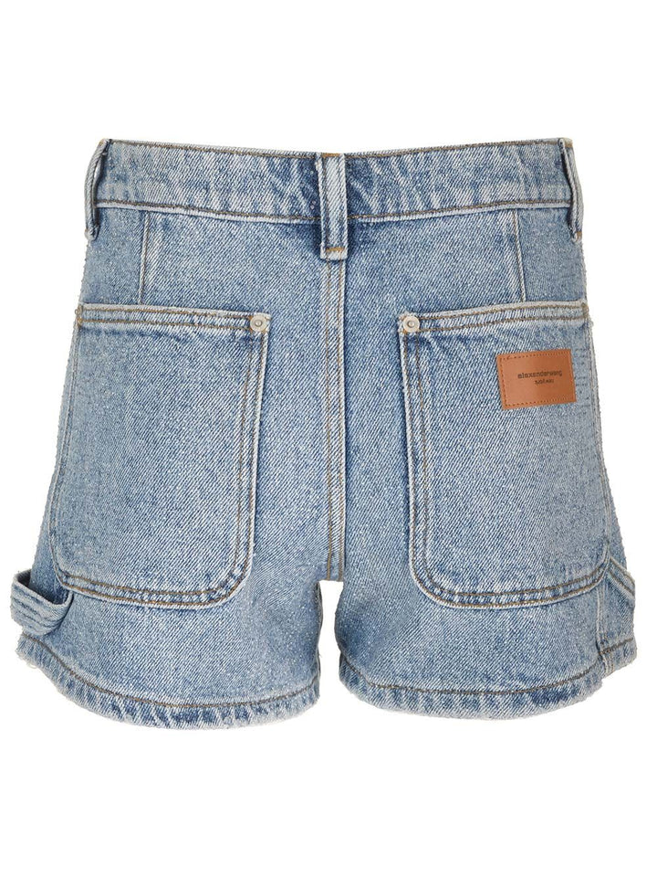 Alexander Wang Denim Carpenter Shorts Trousers - Blue | e892cd5f5aad77cafb179824179e913f1ebd0520