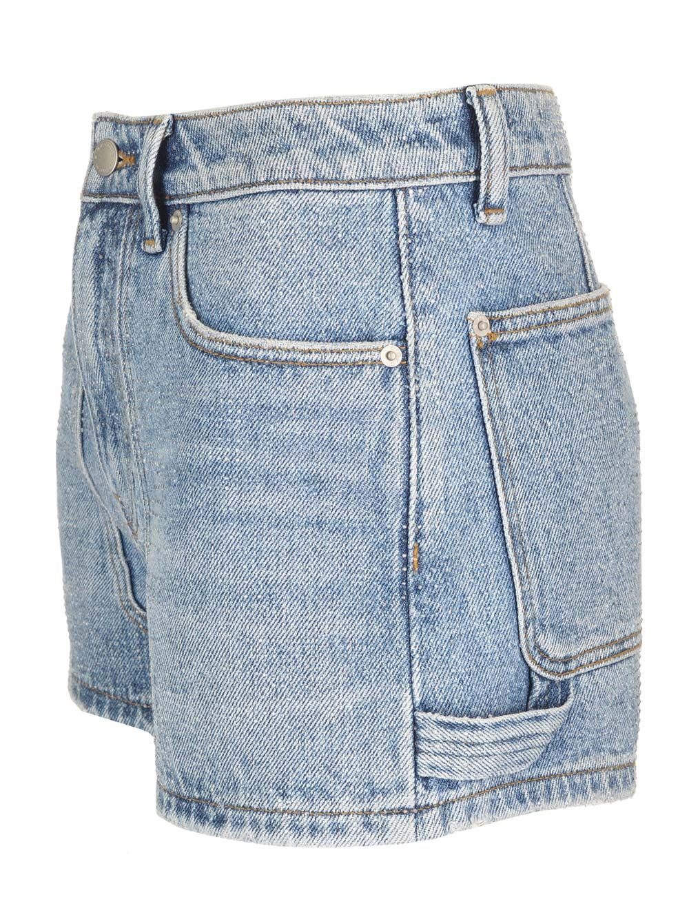 Alexander Wang Denim Carpenter Shorts Trousers - Blue | e771560ef6e6bd0ecf7b495f40a67a0db3741ef8