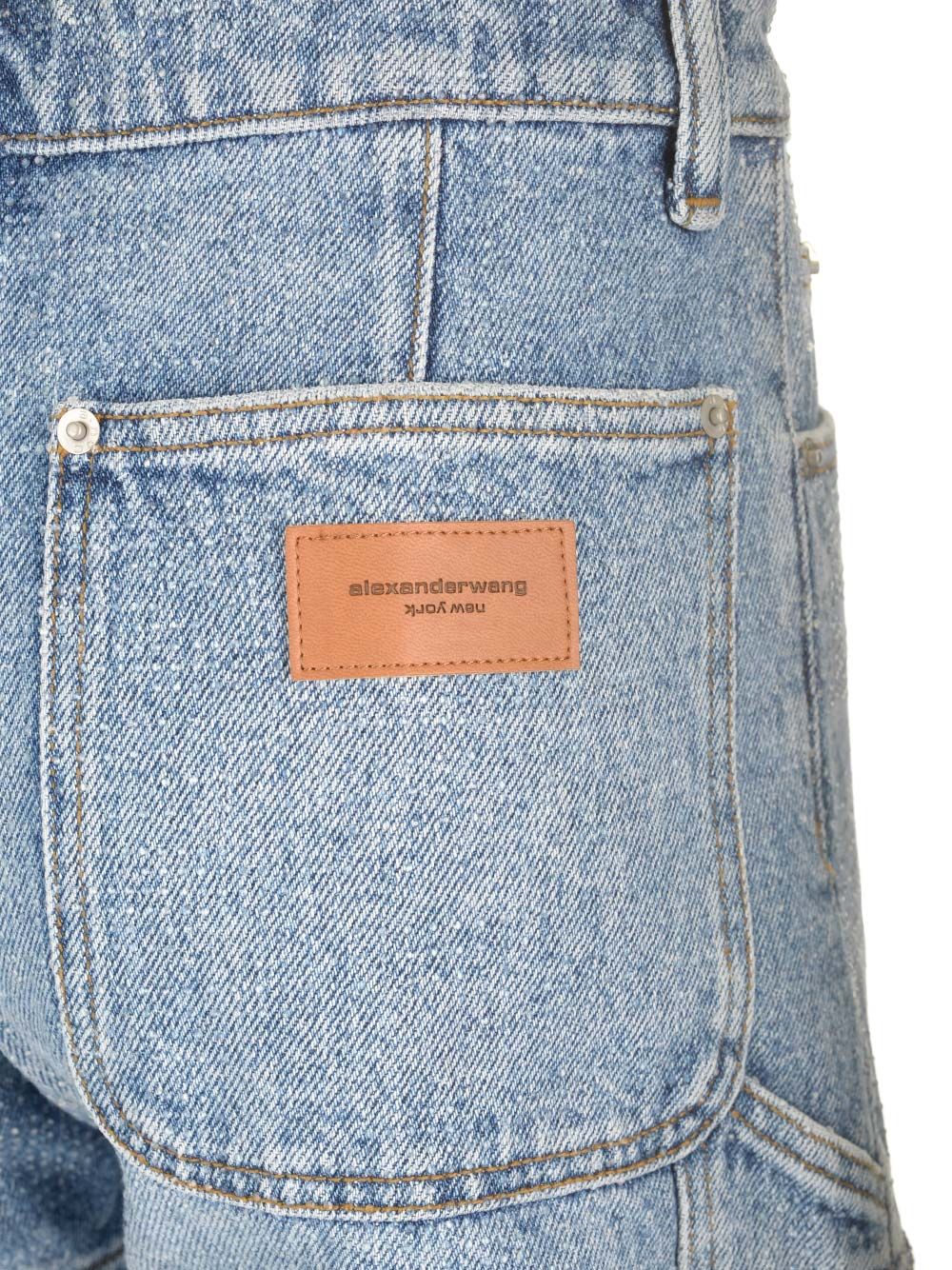 Alexander Wang Denim Carpenter Shorts Trousers - Blue | 33b9b9dee7d2292f8c42c2049bfd15e6ec12ca2e