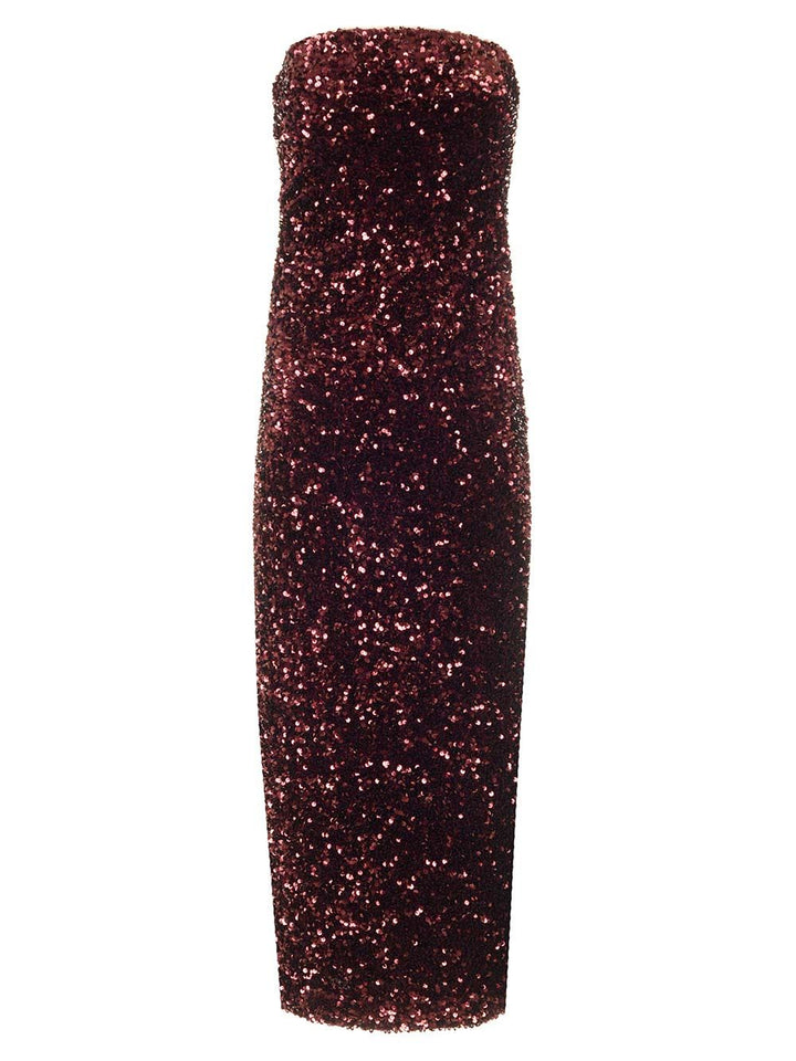 Al Duca D'Aosta Sequins Bustier Dress Dresses - Bordeaux | 13d8359c5ac02a287b890145ee8cfb8ee03a9c0d