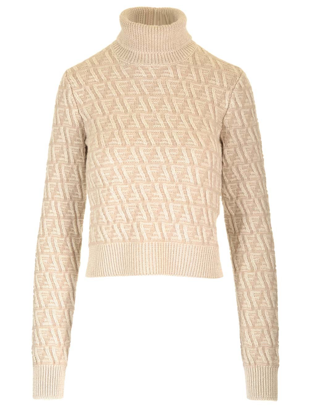 Fendi Wool And Cashmere Turtleneck Knitwear - Beige | b4a287ffe801ef0e1fdd40e18f464868a17d35d2
