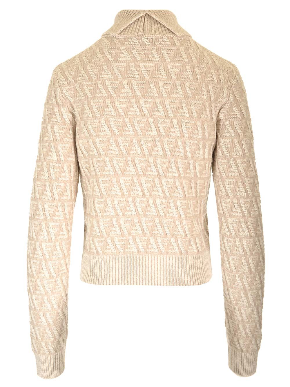 Fendi Wool And Cashmere Turtleneck Knitwear - Beige | a3dfac554dcabb9880e8af4b850592b4a486282a